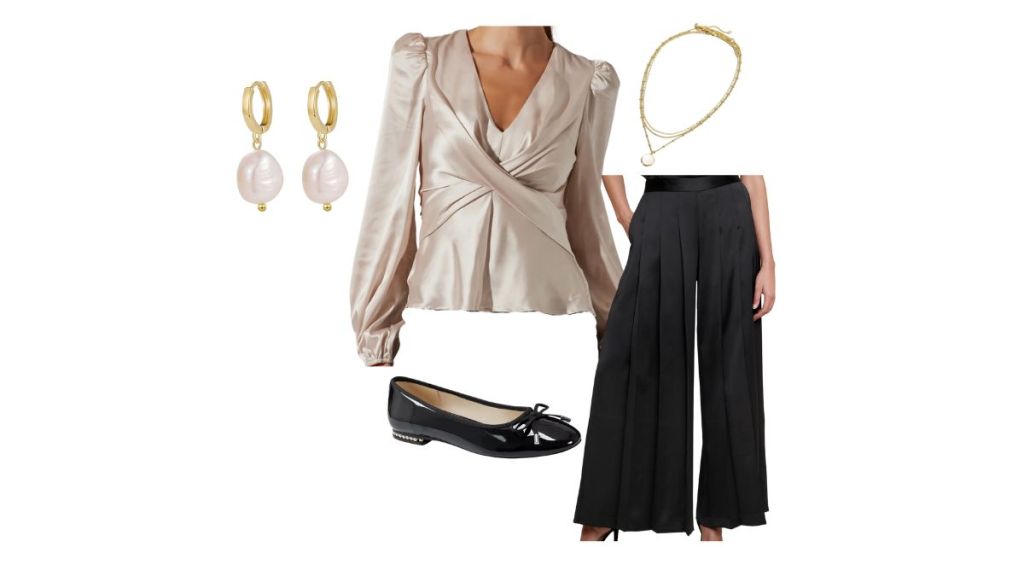 Thanksgiving outfit with satin top