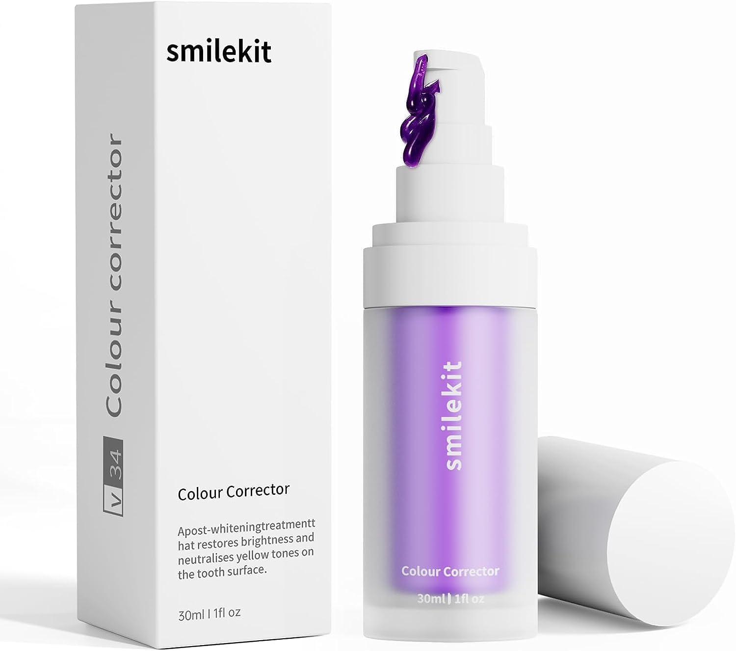 Product image of SmileKit V-34 Colour Corrector, a purple toothpaste