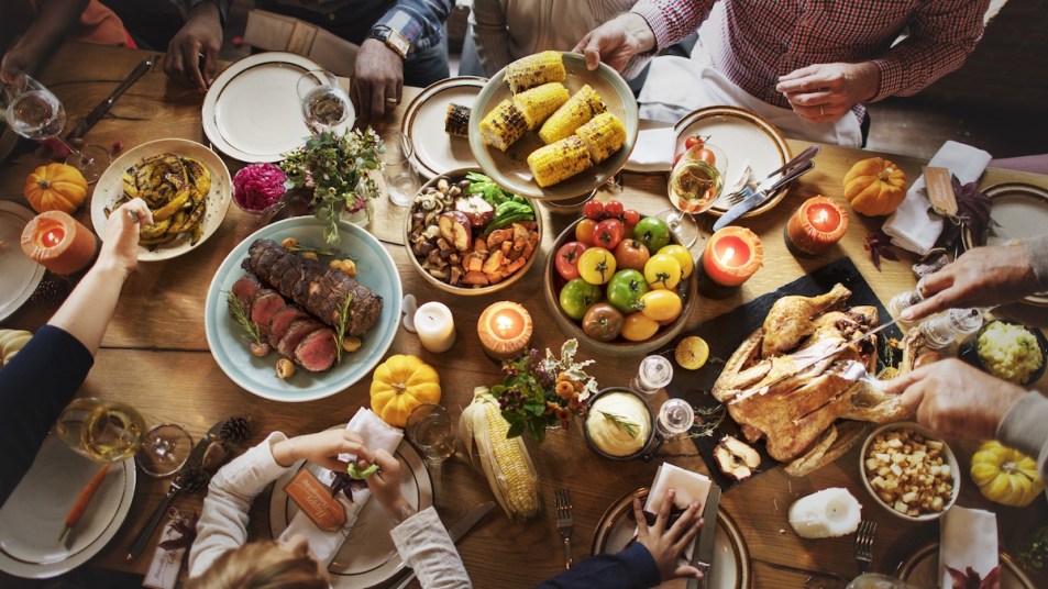 Communal Thanksgiving table
