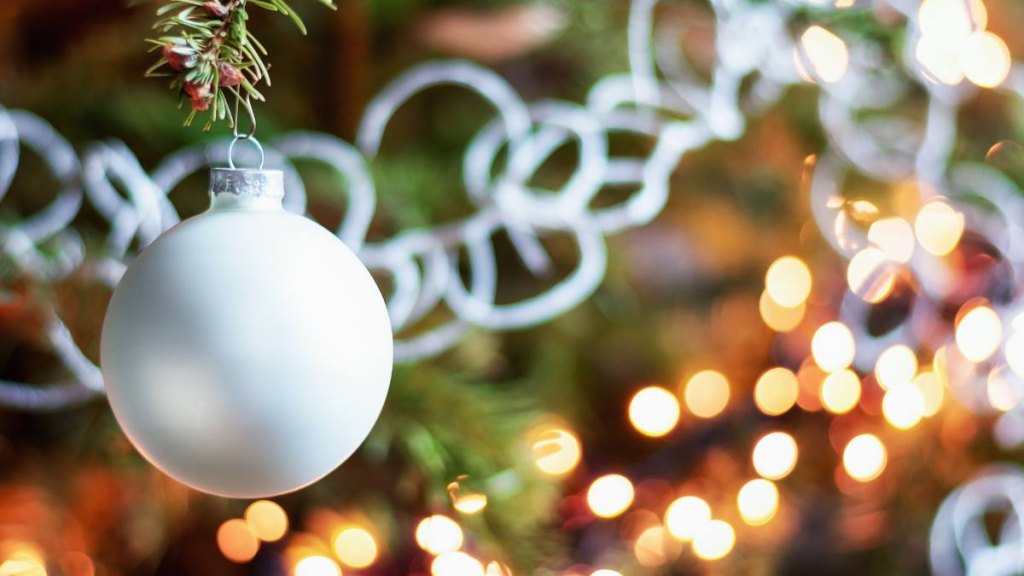 white holiday ornament