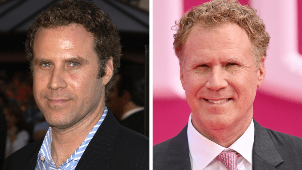 Will Ferrell from the cast of Elf. Left: 2003; Right: 2023