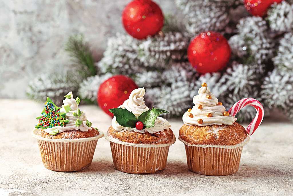 Holiday party: Cupcake Toppers Festive on tabletop