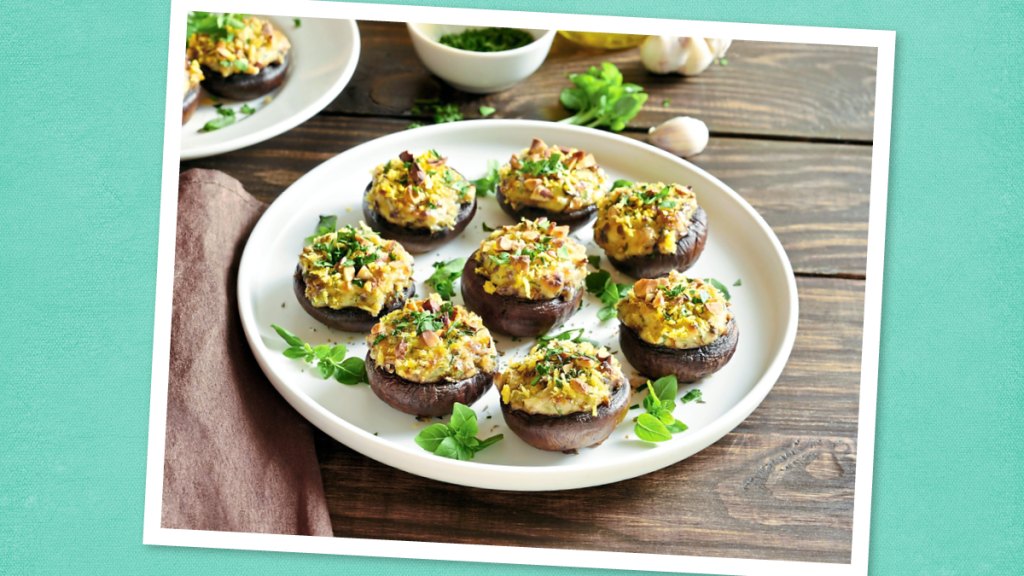 Spinach-Stuffed Mushrooms (Appetizers for Christmas)