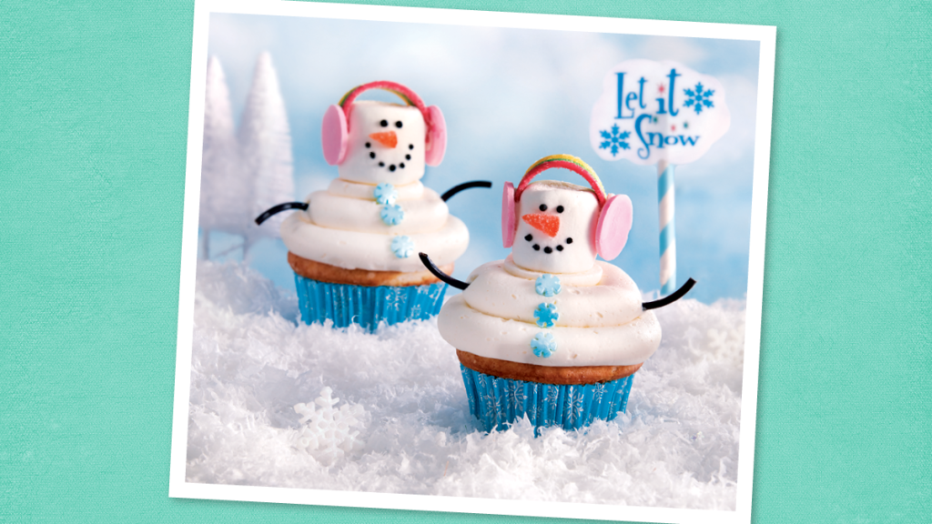 Jolly Snowman Cupcakes (Christmas Cupcakes)