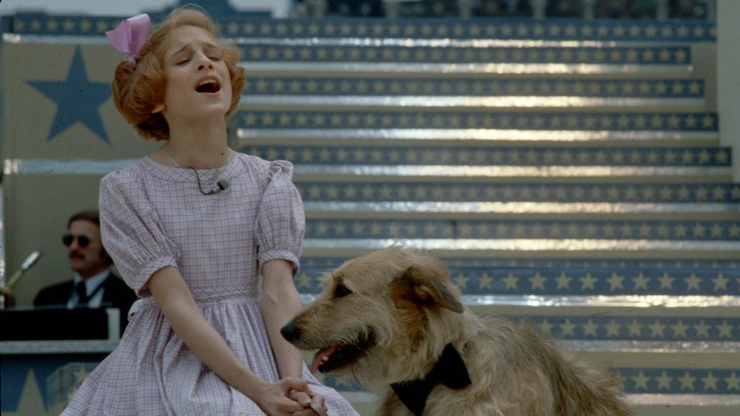 Sarah Jessica Parker performs a scene in the musical Annie, 1979