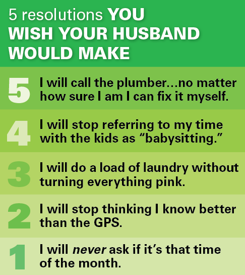 New Year Jokes: top 5 list of resolutions you wish your husband would make