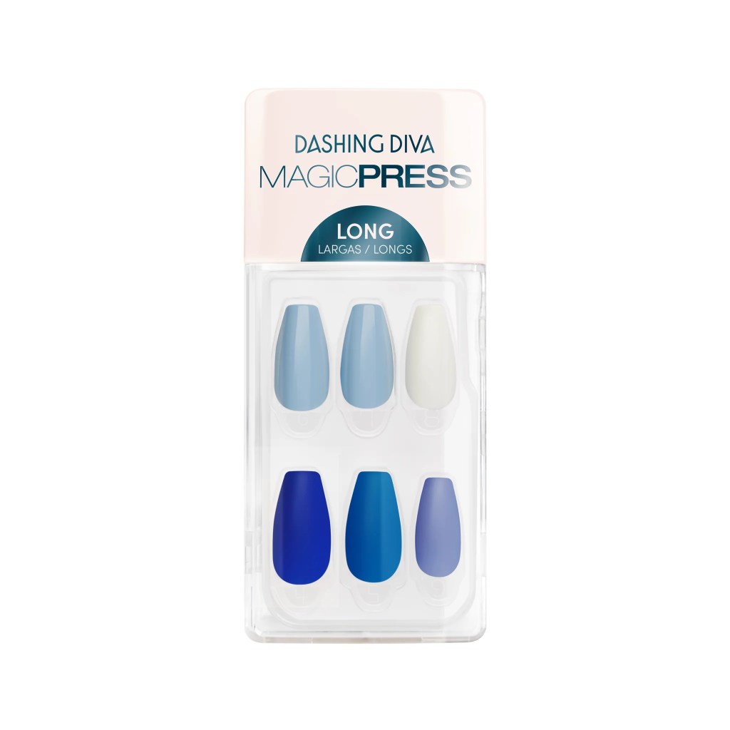 Dashing Diva shades of blue press on nails