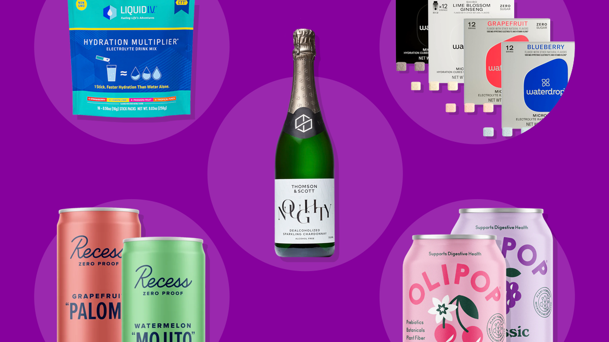 Images of various alcohol-free drink options for those interested in participating in 'Dry January.'