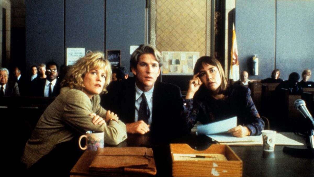 Laurie Metcalf with Melanie Griffith and Matthew Modine in Pacific Heights, 1990