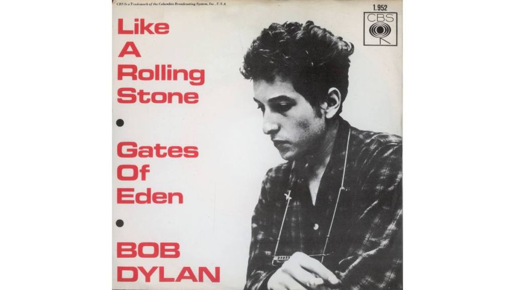 Cover of bob Dylan record; young bob Dylan