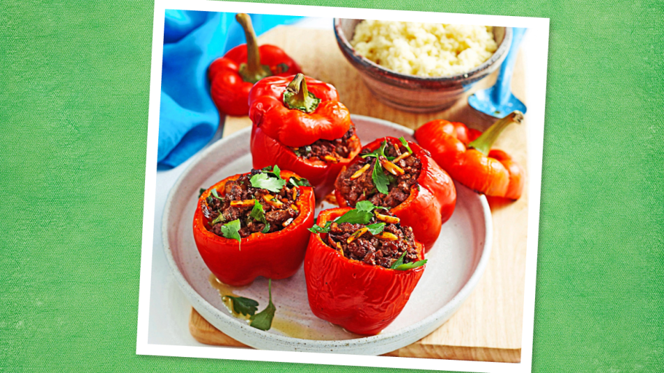 Mediterranean Stuffed Peppers (ground beef slow cooker recipes)