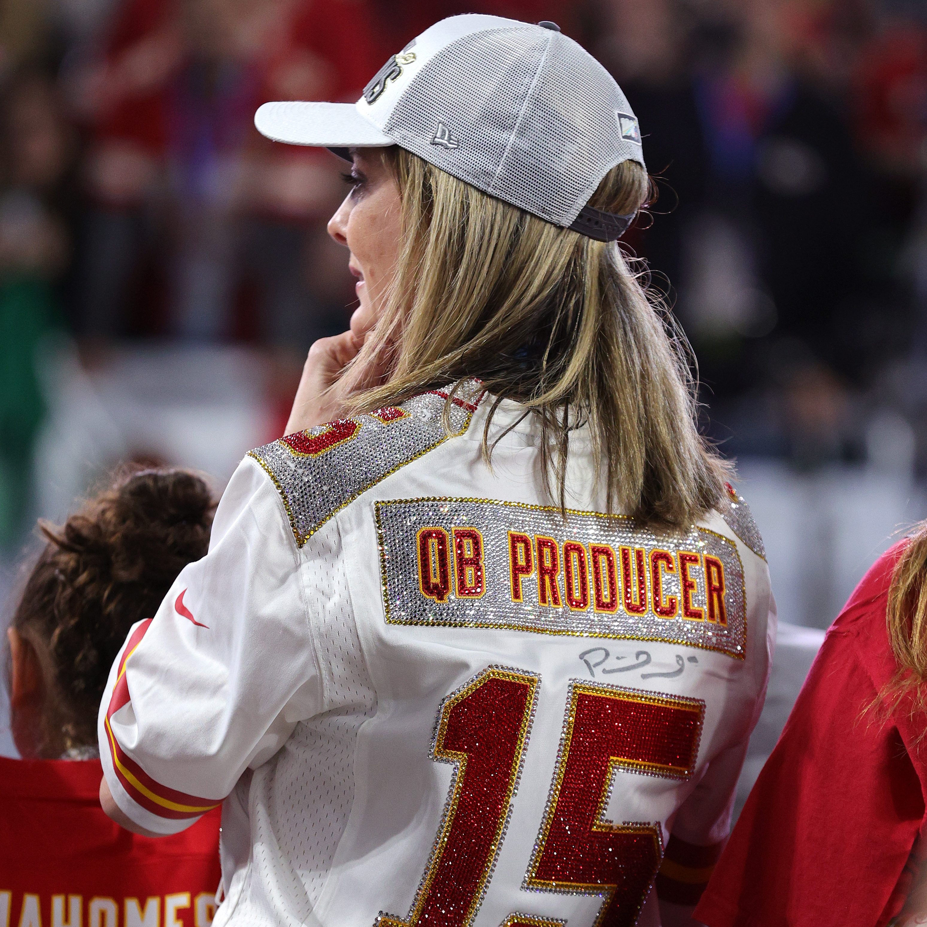Randi Mahomes in her "QB Producer" jersey, 2020