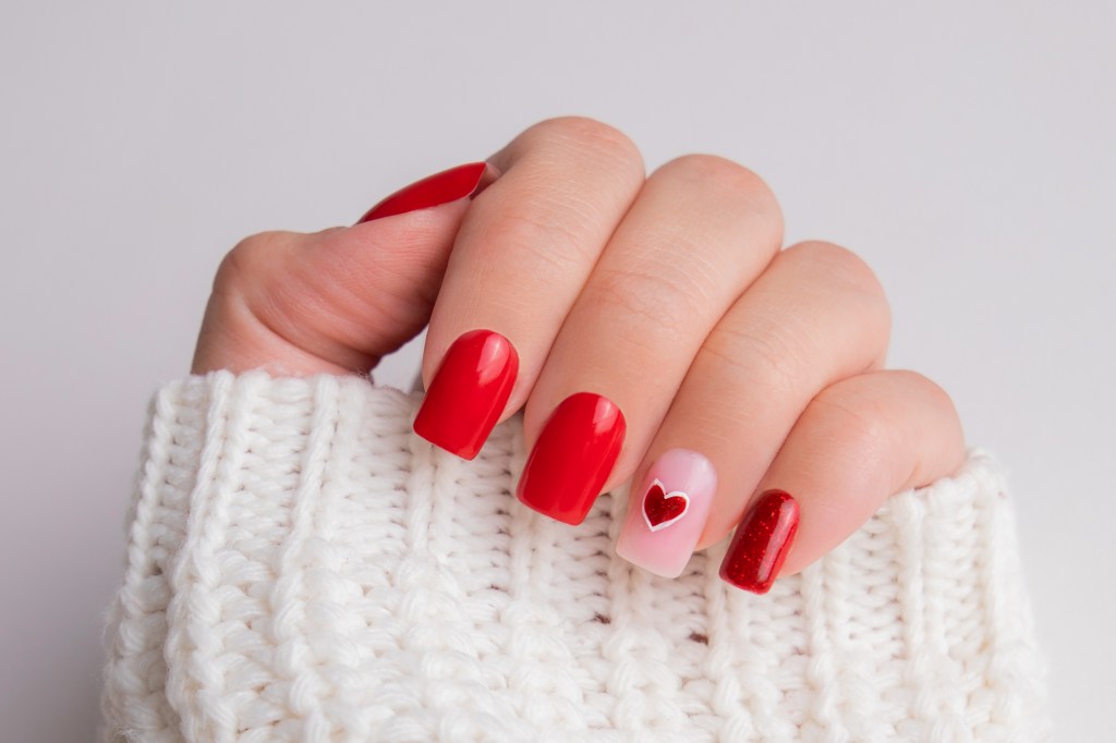 red heart nails
