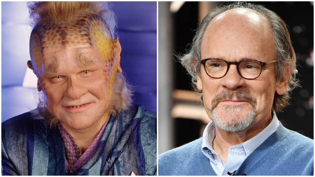 Ethan Phillips as Neelix in 1995 and at the 2020 TCA Winter event