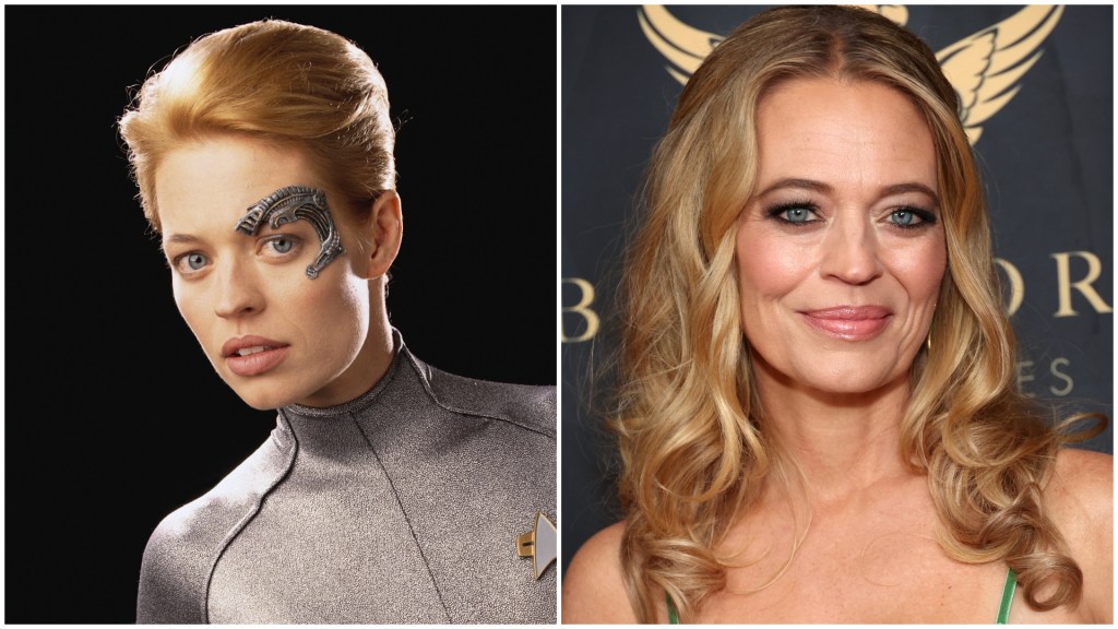 Jeri Ryan as Seven of Nine and in 2024 at the Astra TV Awards