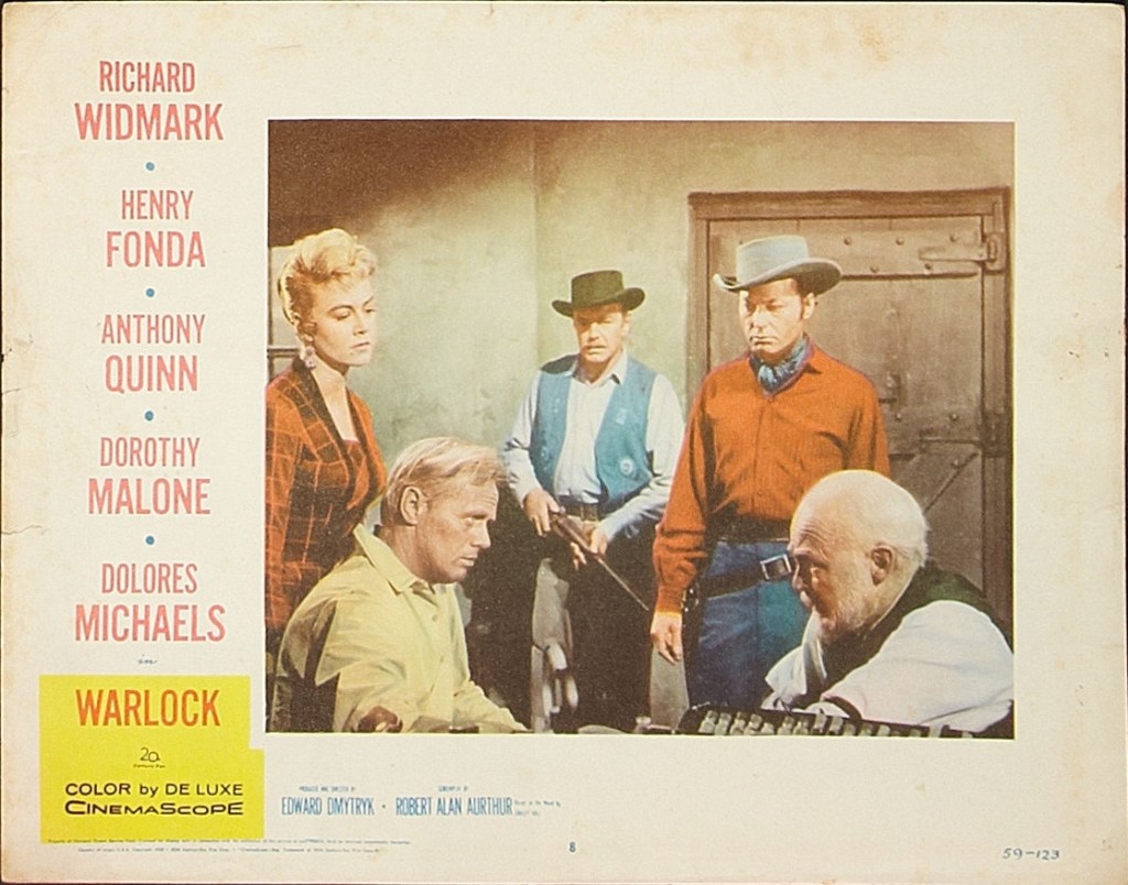 DeForest Kelley and cast members from 1959's Warlock