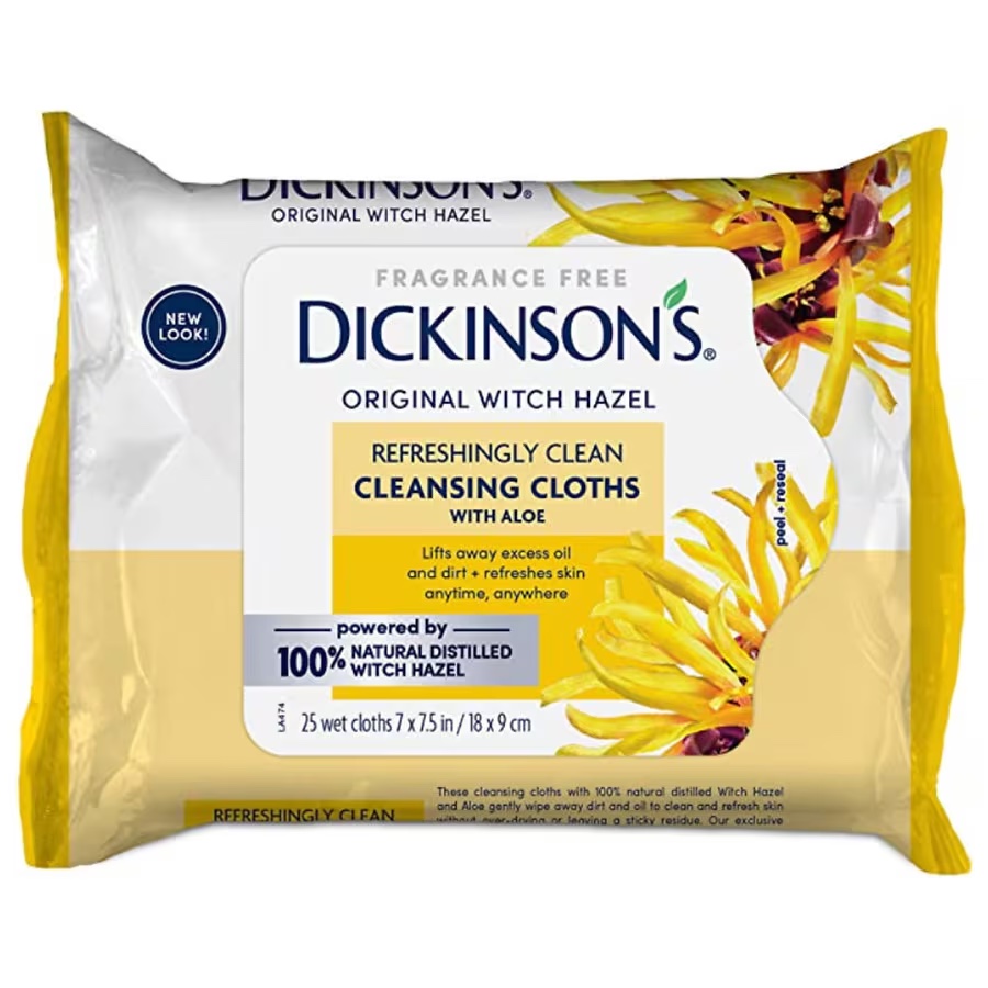 Dickinson's Witch Hazel Pads, one of the celebrity favorite drugstore beauty products