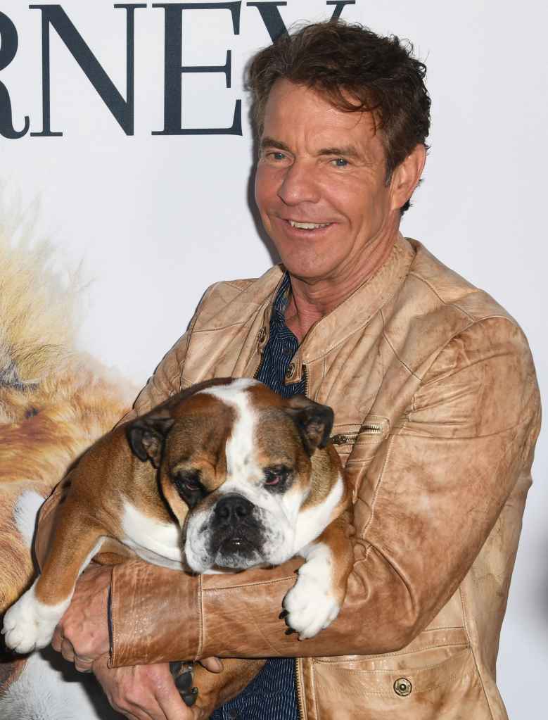 Dennis Quaid with his dog Peaches 