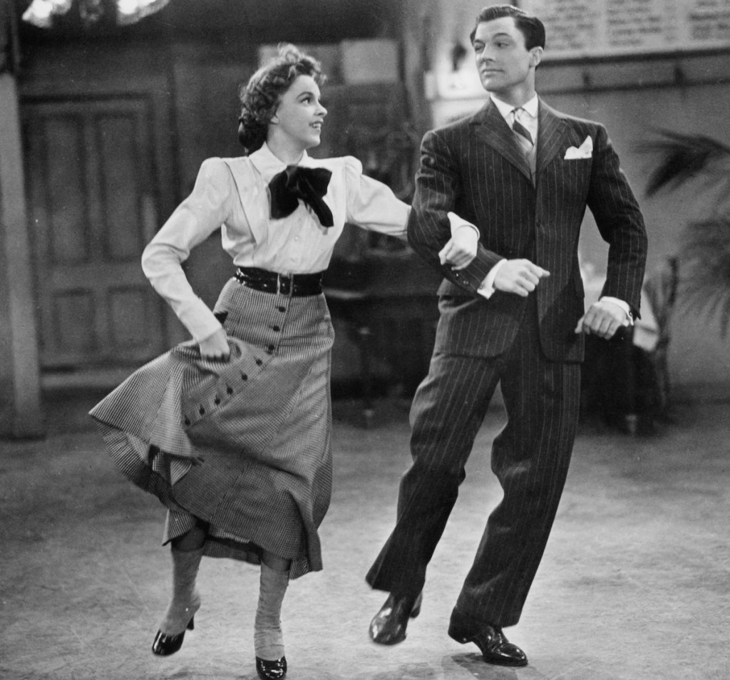 Judy Garland dances with Gene Kelly in a scene from the film 'For Me And My Gal', 1942