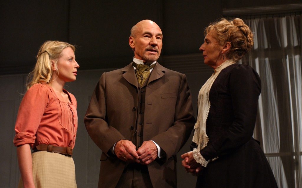 Patrick Stewart, Sue Johnstone and Lisa Dillon in The Master Builder, London, 2003