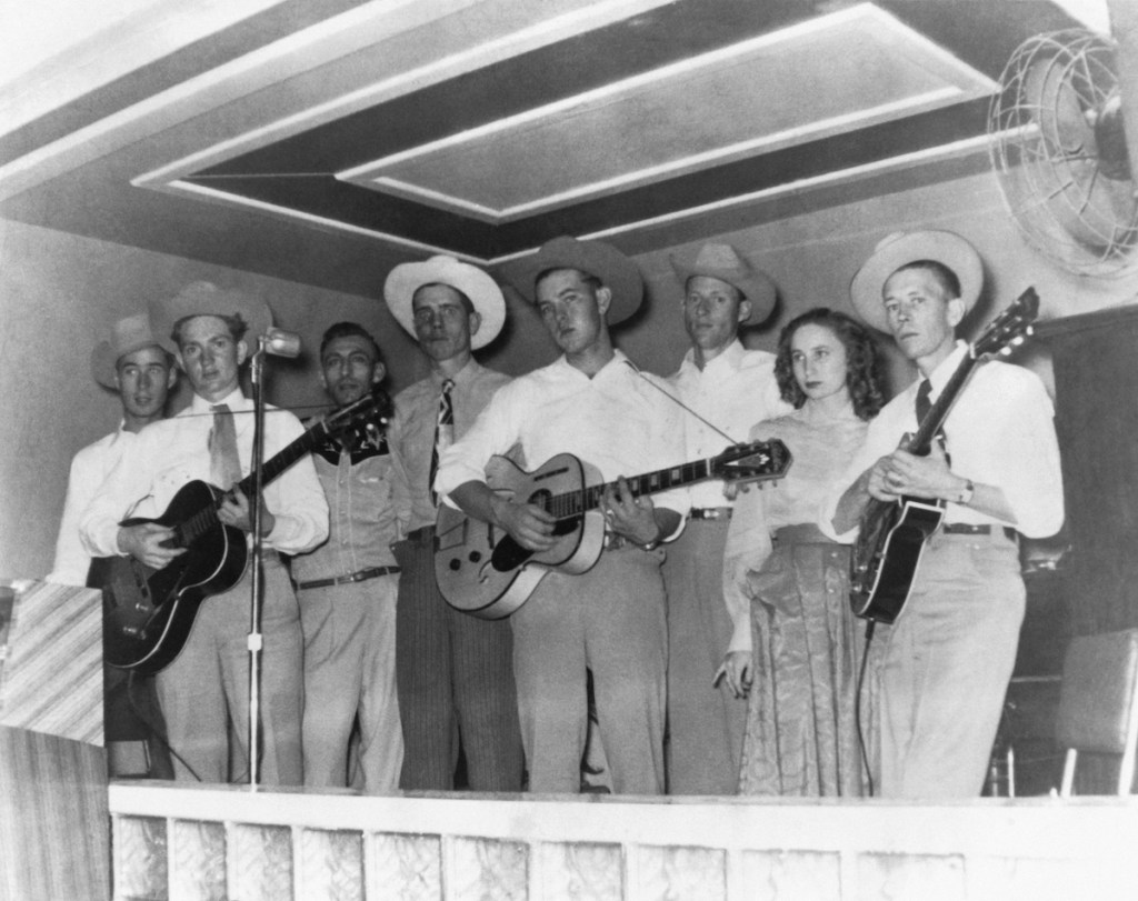 Willie Nelson young with various other musicians in 1955