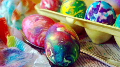 Tie dyed Easter eggs