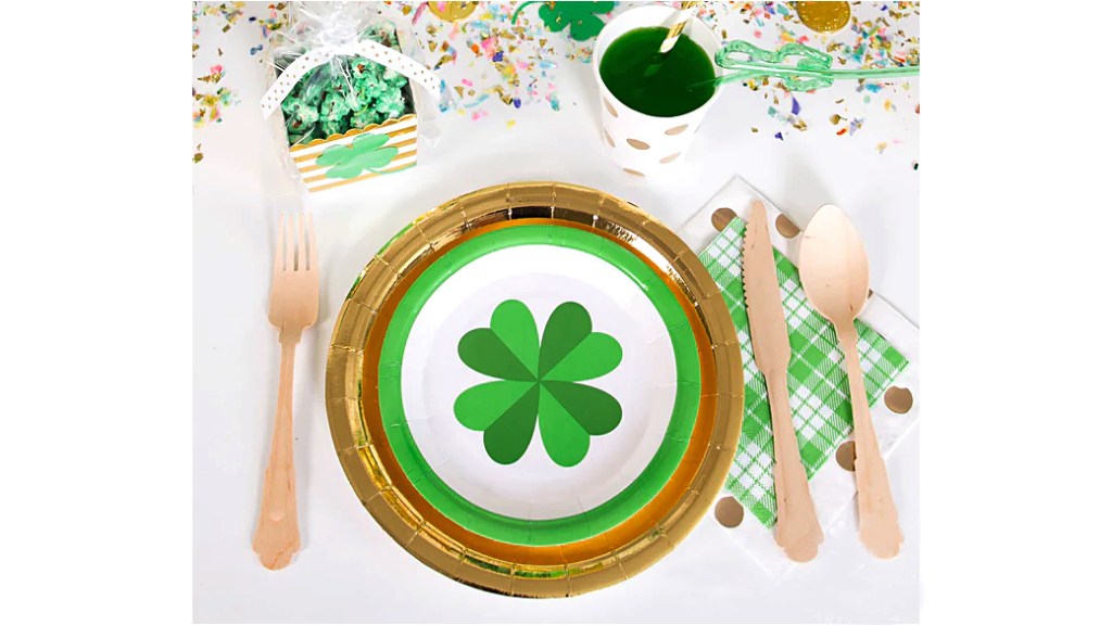 Place setting for St Patrick's Day