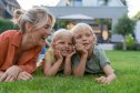 Mother Laughing With Children
