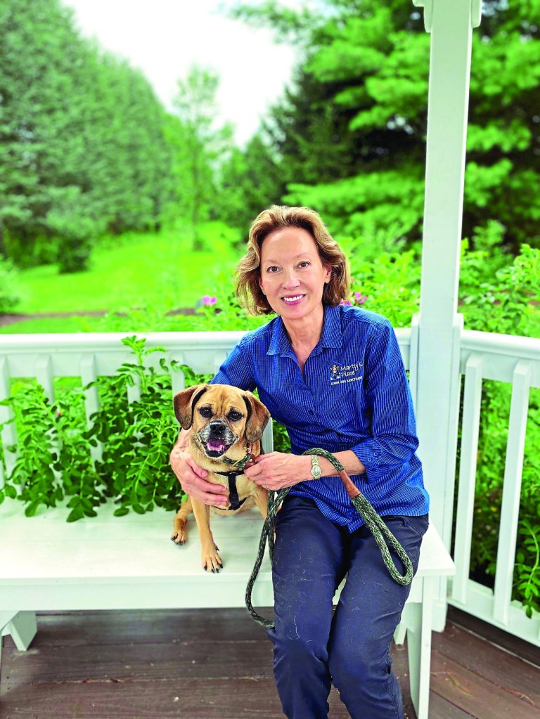 "The dogs give back as much love as they receive,” says Doreen, with senior pup Brandi