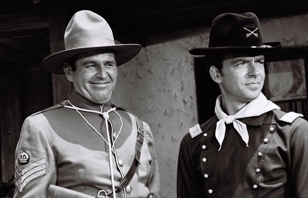 The actor with Ken Berry on F Troop, 1965