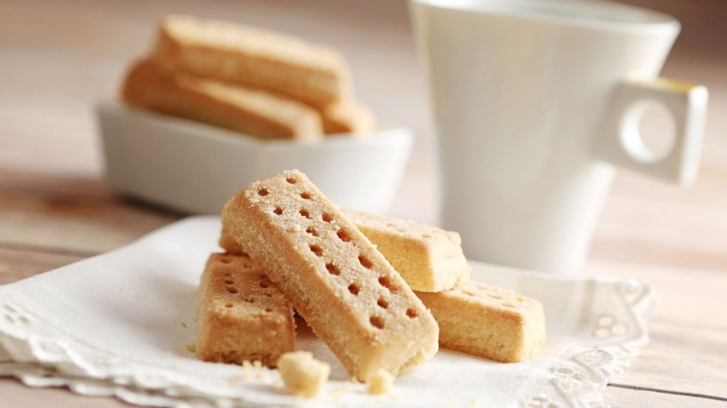shortbreads with a cup of tea