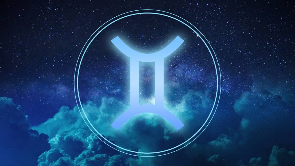 Gemini Zodiac Sign on a colorful background (may horoscope)