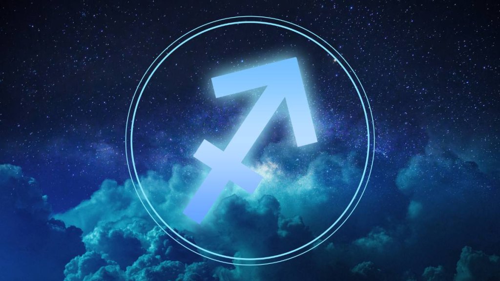 Sagittarius Zodiac Sign on a colorful background