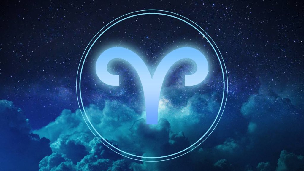 Aries Zodiac Sign on a colorful background (may horoscope)