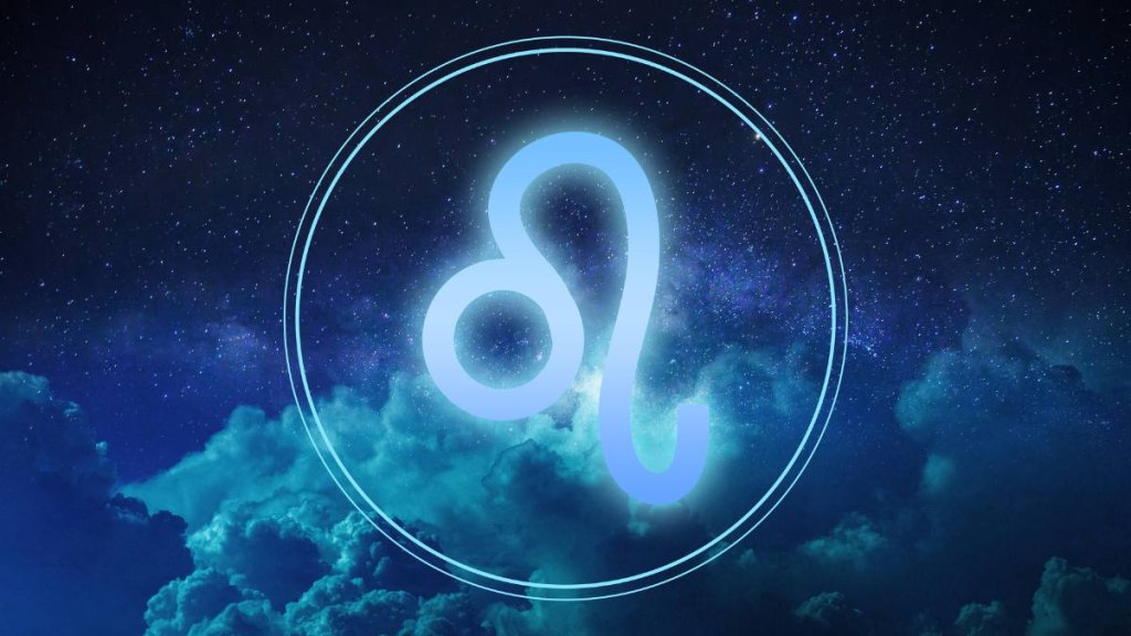 Leo Zodiac Sign on a colorful background light