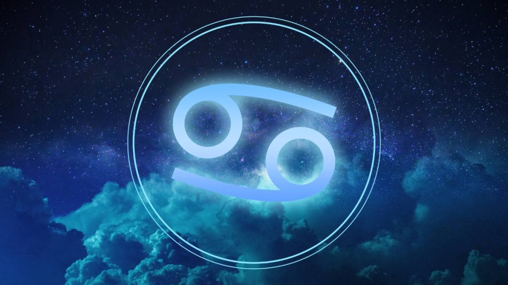 Cancer Zodiac Sign on a colorful background light (may horoscope)