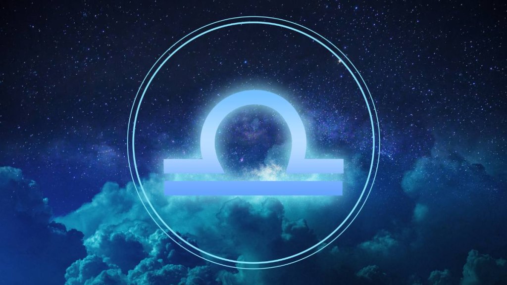 Libra Zodiac Sign on a colorful background light (may horoscope)