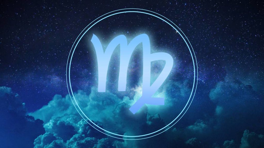 Virgo Zodiac Sign on a colorful background (May Horoscope)