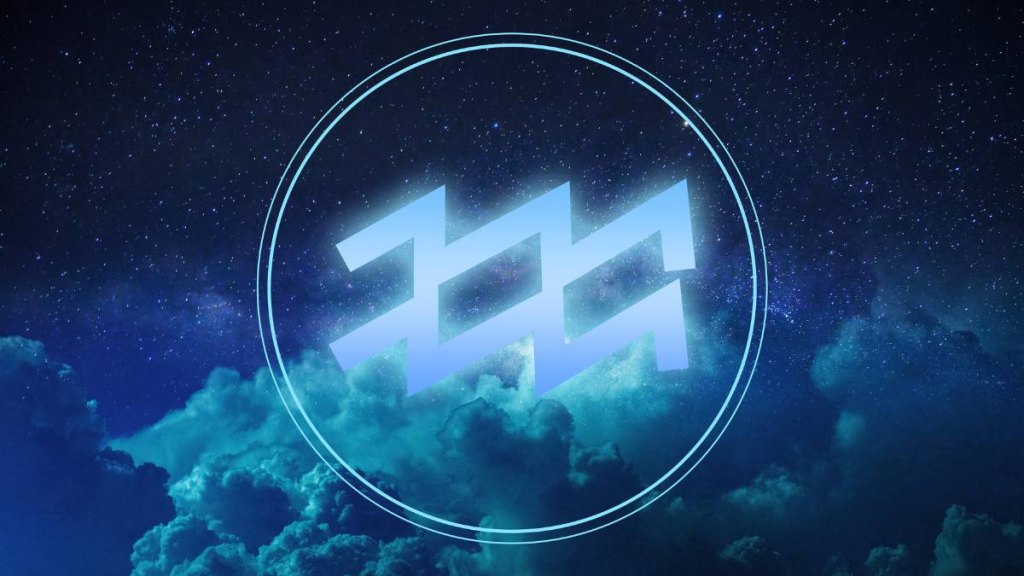 Aquarius Zodiac Sign on a colorful background