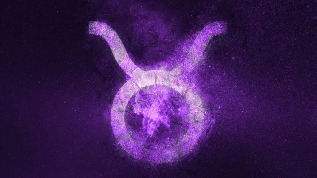 Taurus Zodiac Sign. Night sky Abstract background