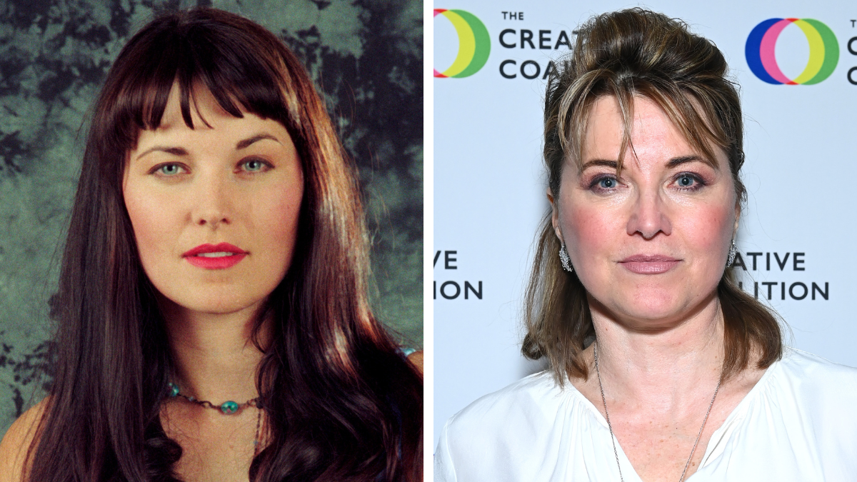 Lucy Lawless in 1997 and 2024, lead of the Xena: Warrior Princess cast
