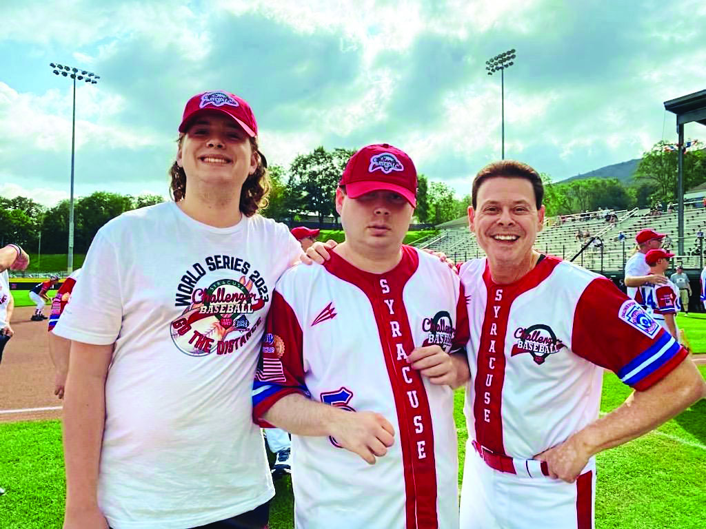 Domenico (center) with his biggest fans, younger brother Antonio (left) and dad Dom (right)