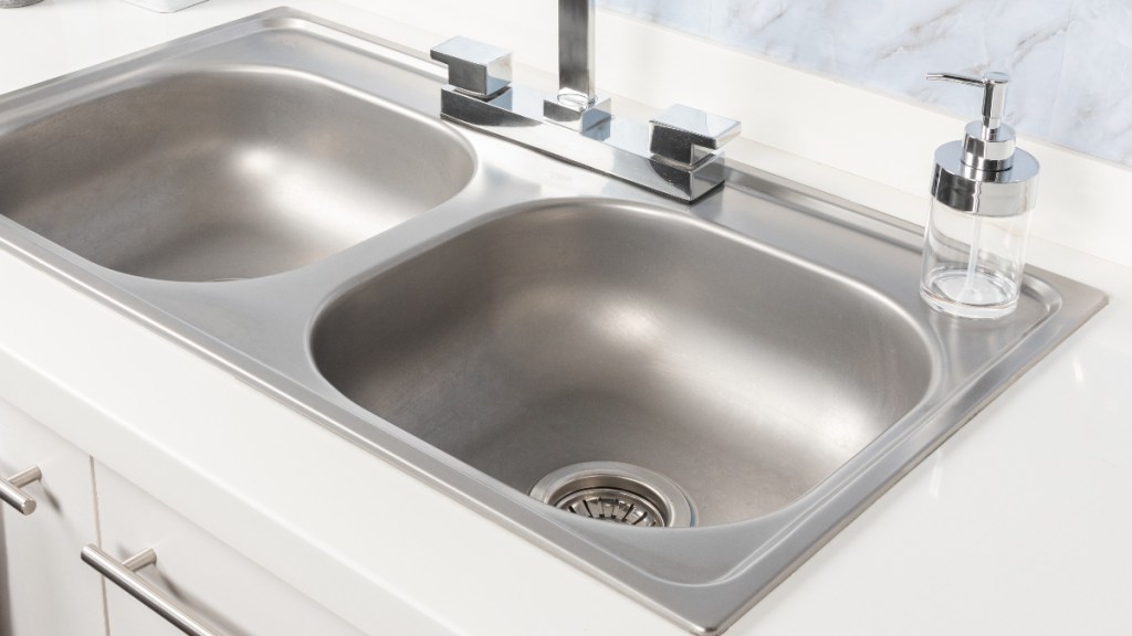 A clean stainless steel sink