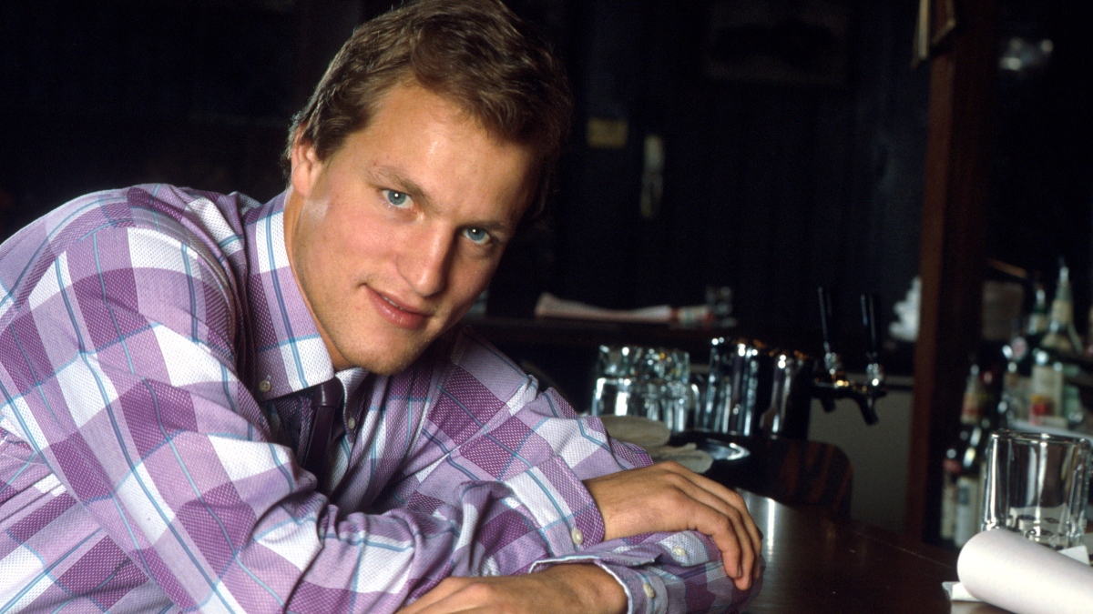 Woody Harrelson on the set of 'Cheers', 1986