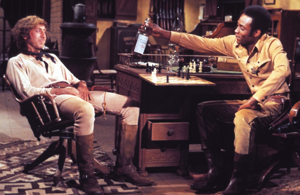 Gene Wilder as Jim and Cleavon Little as Bart in Blazing Saddles (1974)