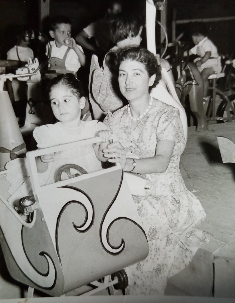 Annoula as a child with her mother, who sent her a sign that everything would be alright