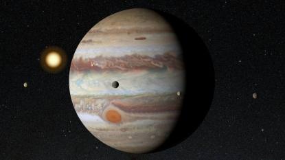 Illustration of Jupiter and its Galian moons, Ganymede, Callisto, Europa and IoIllustration of Jupiter and its Galian moons, Ganymede, Callisto, Europa and Io