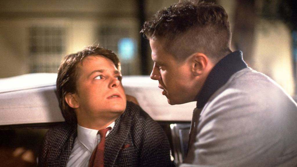 Michael J. Fox and Tom Wilson (1985)