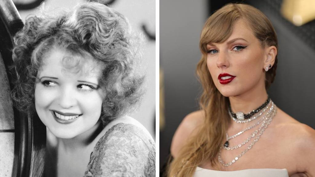 Left: Clara Bow (1931), Right: Taylor Swift (2024)