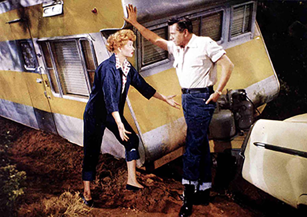 Lucille Ball and Desi Arnaz in 1954's The Long, Long Trailer 